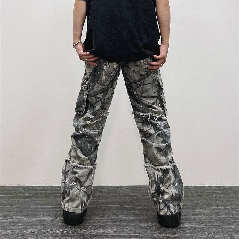 Japanese Brand × Jean Camouflage Fashion Baggy Flare Cargo Pants Size US 34 / EU 50 - 2 Thumbnail