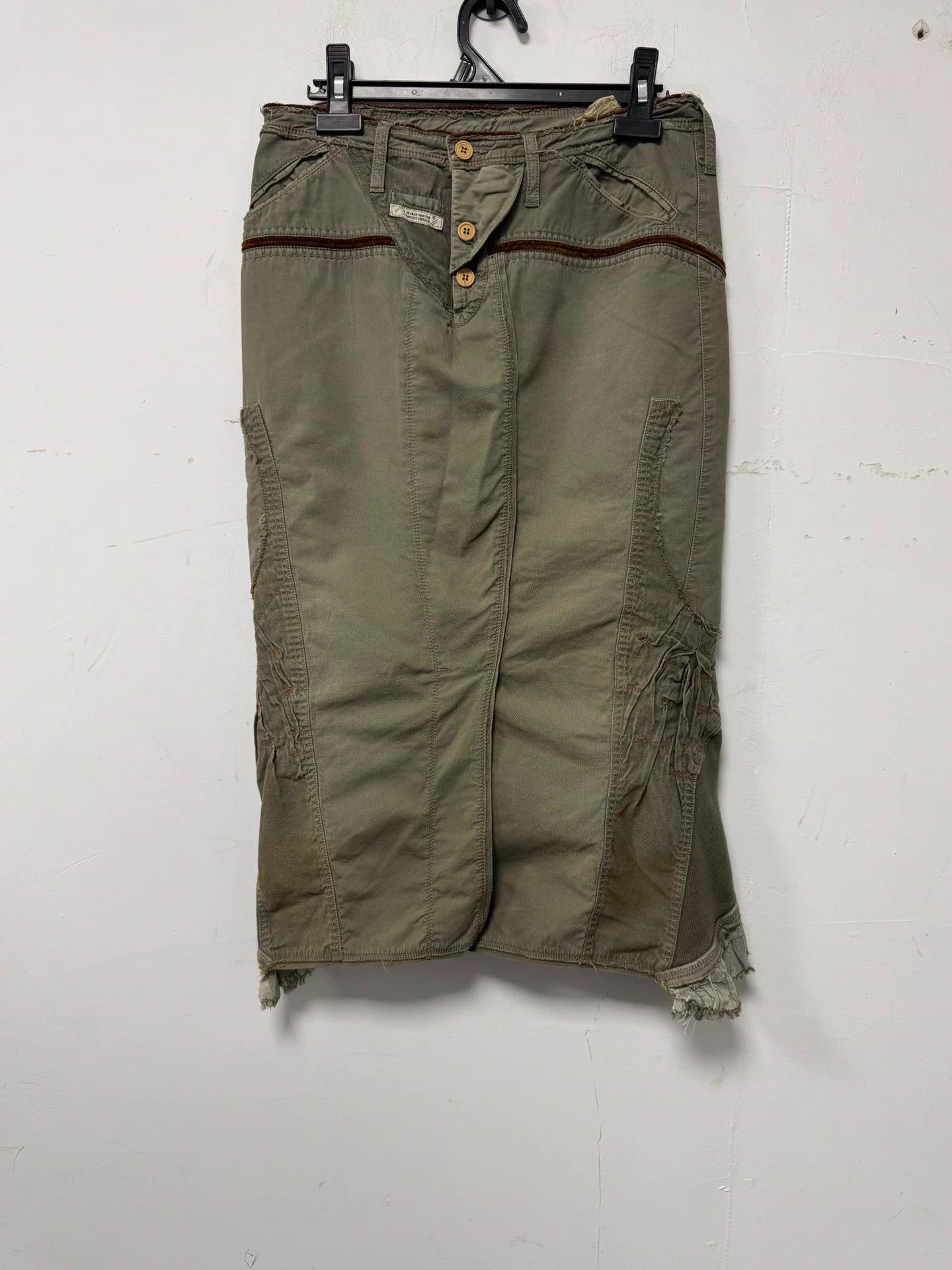 Marithe + Francois Girbaud Marithé François Girbaud Jean Skirt Muted Bean Green Summer Size 29" - 1 Thumbnail