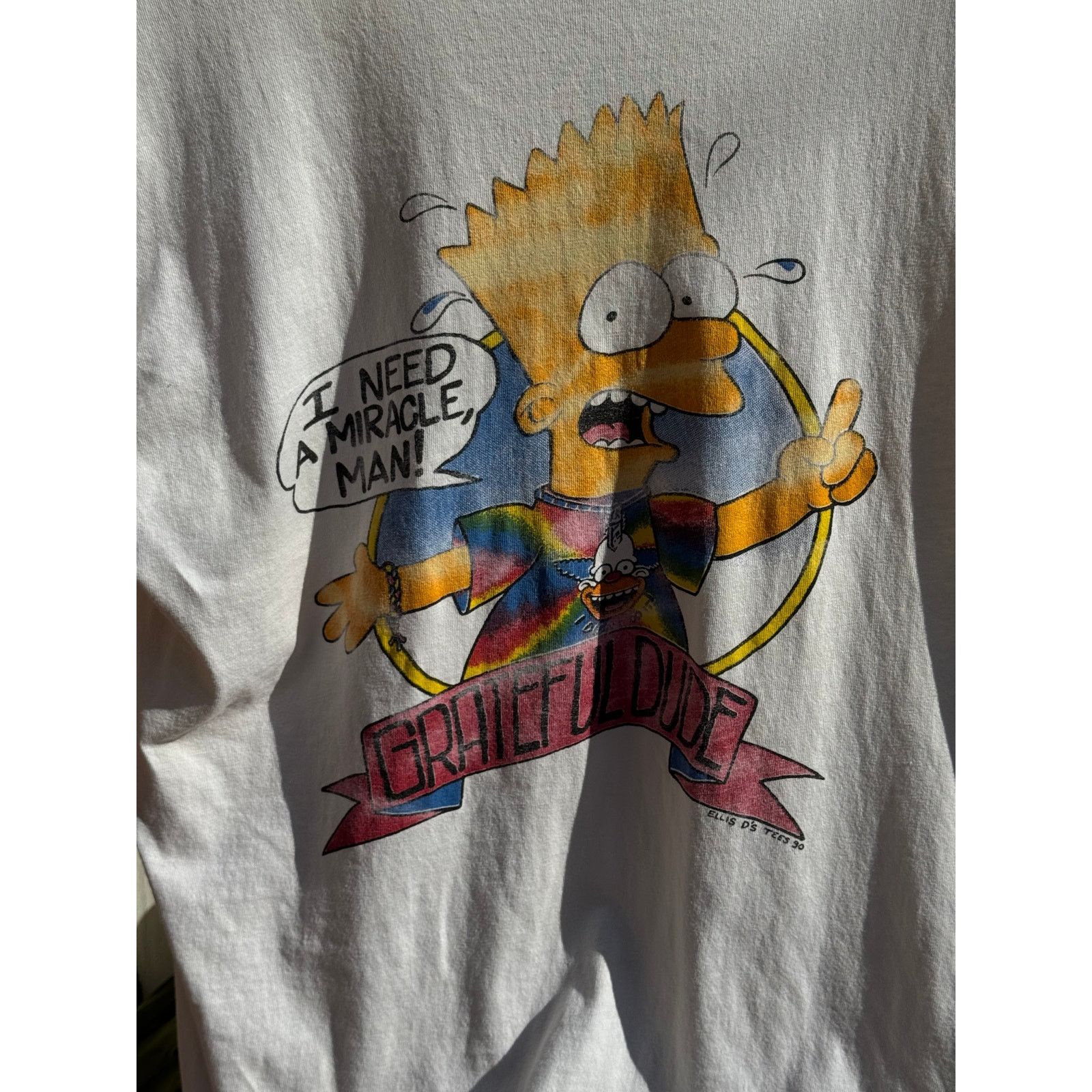Vintage RARE Vtg 1991 Grateful Dead Bart Simpson Miracle Lot Tee XL Size US XL / EU 56 / 4 - 2 Thumbnail