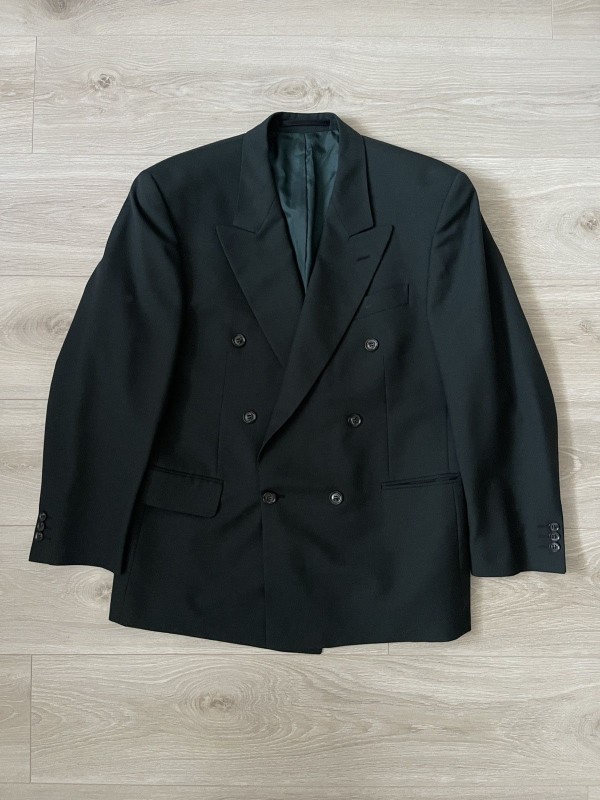 Vintage Vintage double-breasted blazer classic jacket rare wool Size 42R - 8 Thumbnail