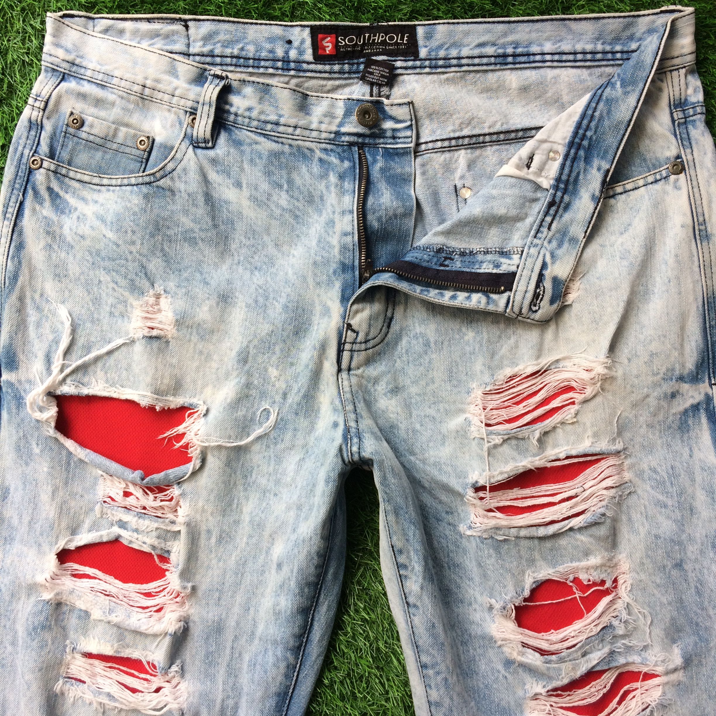 Southpole Distressed Ripped Southpole Acid Wash Jeans D-722 Size US 40 / EU 56 - 3 Thumbnail