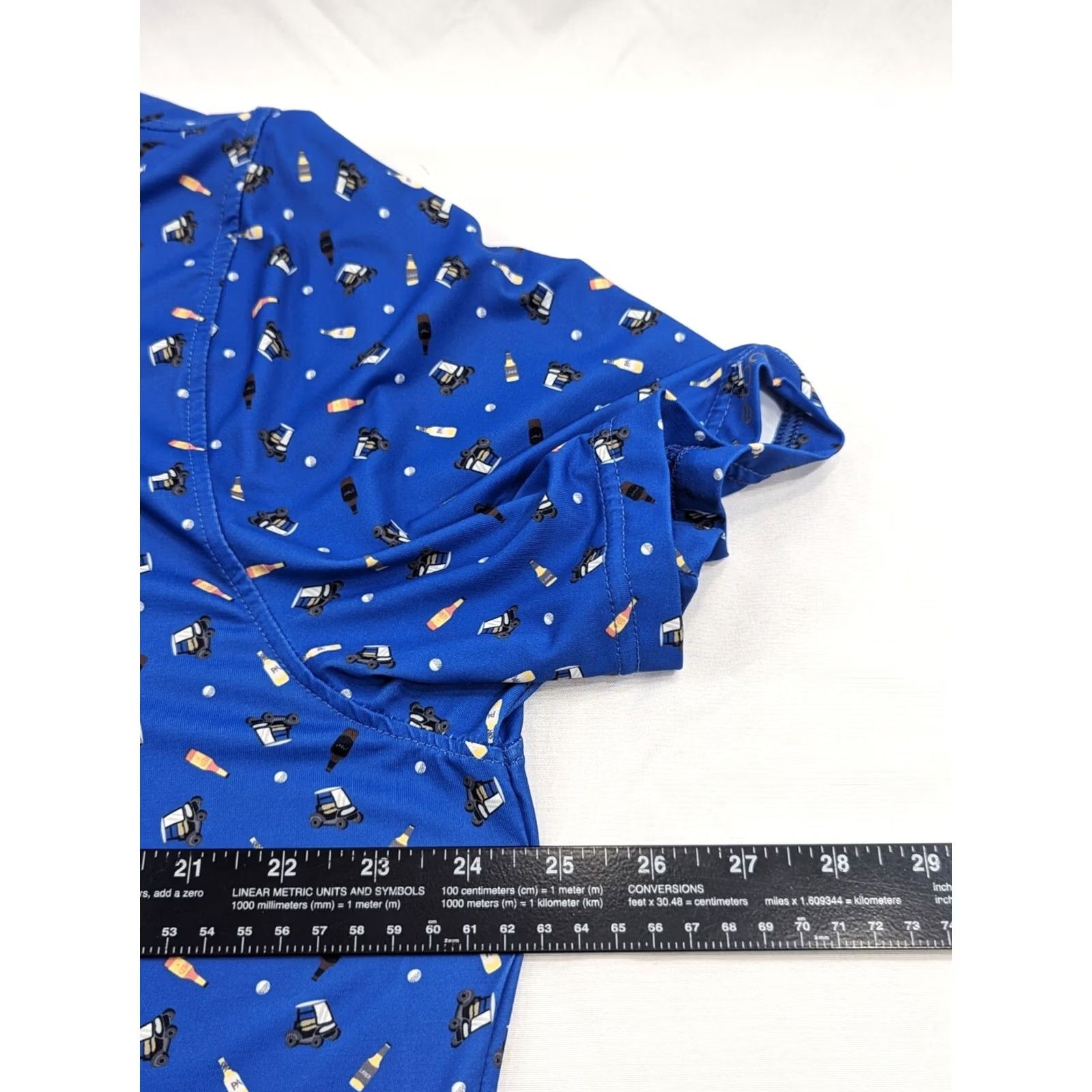 Vintage Etonic Polo Shirt Mens XL Blue Golf Cart Beer Print Athletic Performance Shirt Size US XL / EU 56 / 4 - 6 Thumbnail