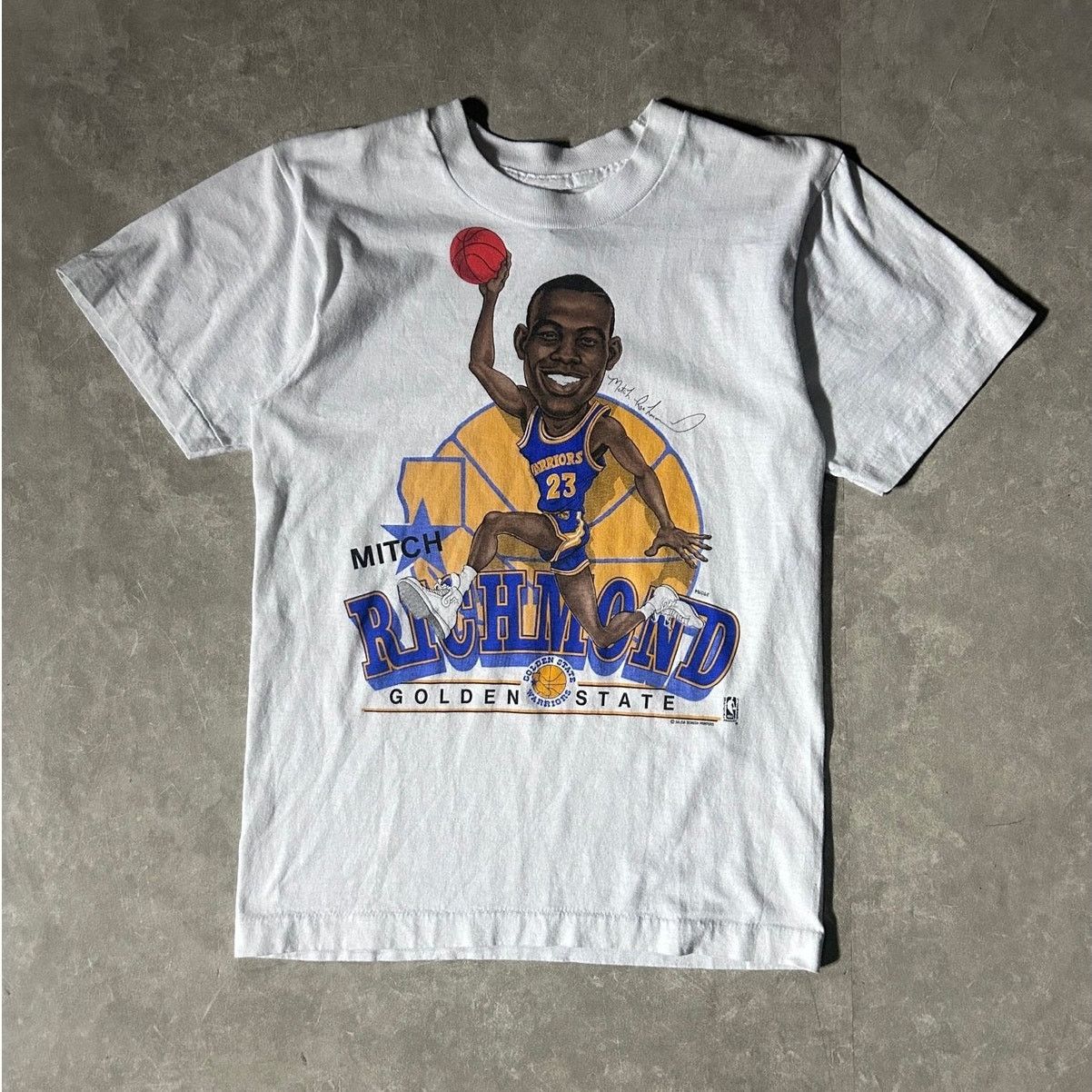 NBA 90s Vintage Golden State Mitch Richmond Caricature T-Shirt S Size US S / EU 44-46 / 1 - 1 Thumbnail