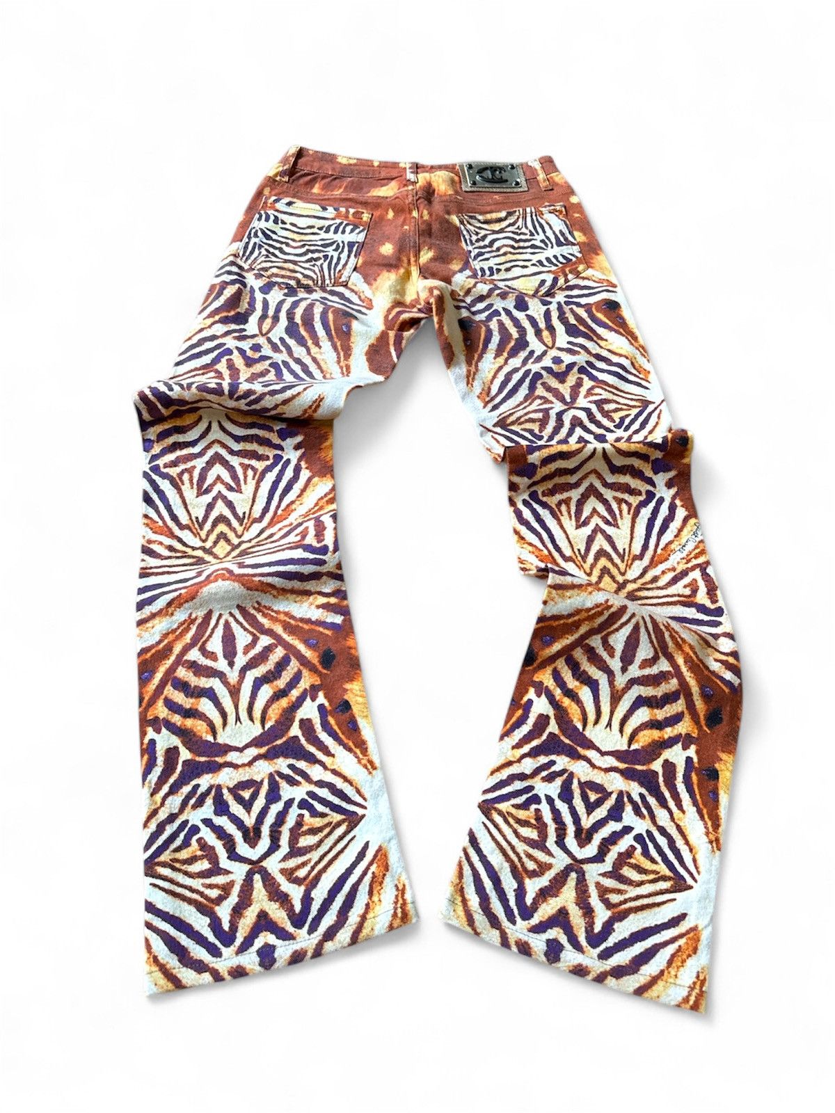 Just Cavalli Just Cavalli Roberto Cavalli 00s Zebra Psychedelic Jeans Size 26" / US 2 / IT 38 - 3 Thumbnail