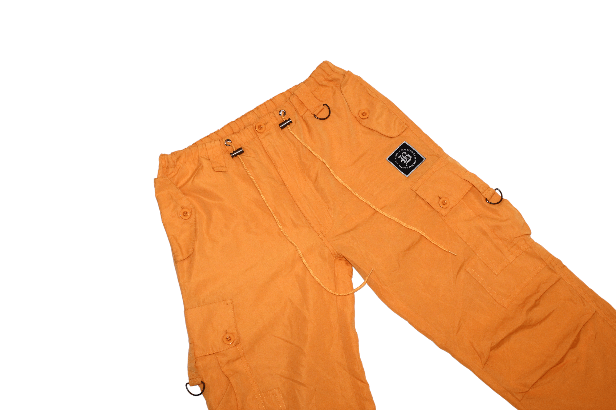Japanese Brand VTG Body Maker JP Drawsting Waist Nylon Utility Cargo Pants Size US 30 / EU 46 - 4 Thumbnail