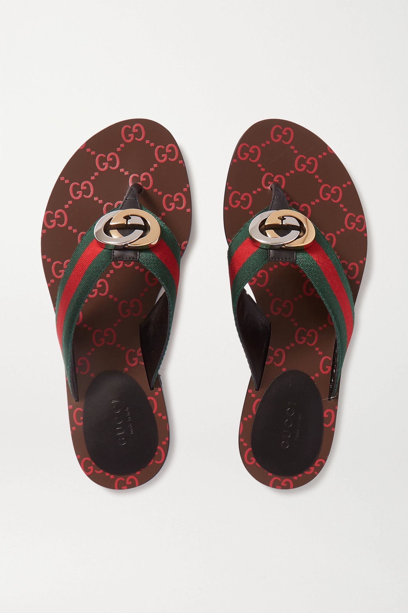 Gucci oc11z0526 Women's Slippers Sandals With Web in Multicolor Size US 5.5 / IT 35.5 - 1 Thumbnail