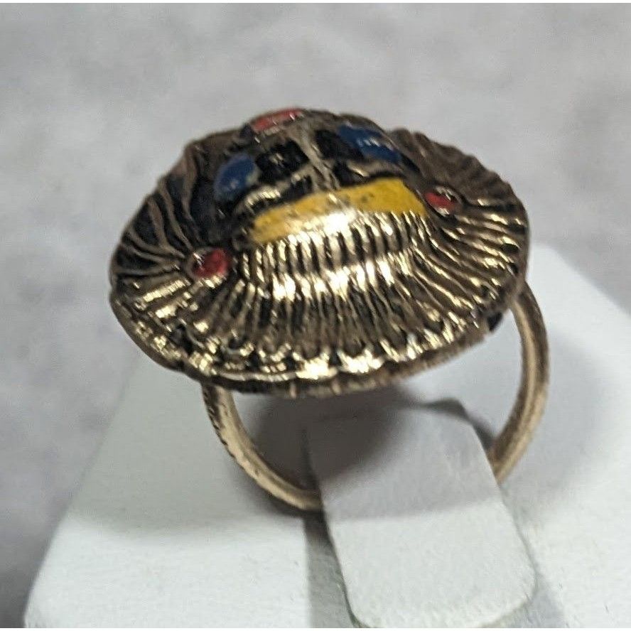 Other Vintage 50s Native Chief Shaped Adjustable Fashion Ring Size Size ONE SIZE - 9 Thumbnail