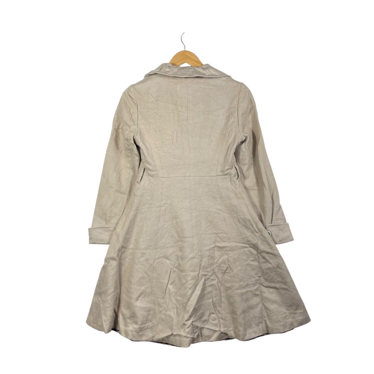 Vintage L’Est Rose Double Breasted Flare Coat Beige Princess Cut Size S / US 4 / IT 40 - 4 Thumbnail