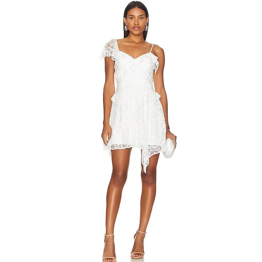 image of Amanda Uprichard Bailee Dress NWT Size Large in White, Women's