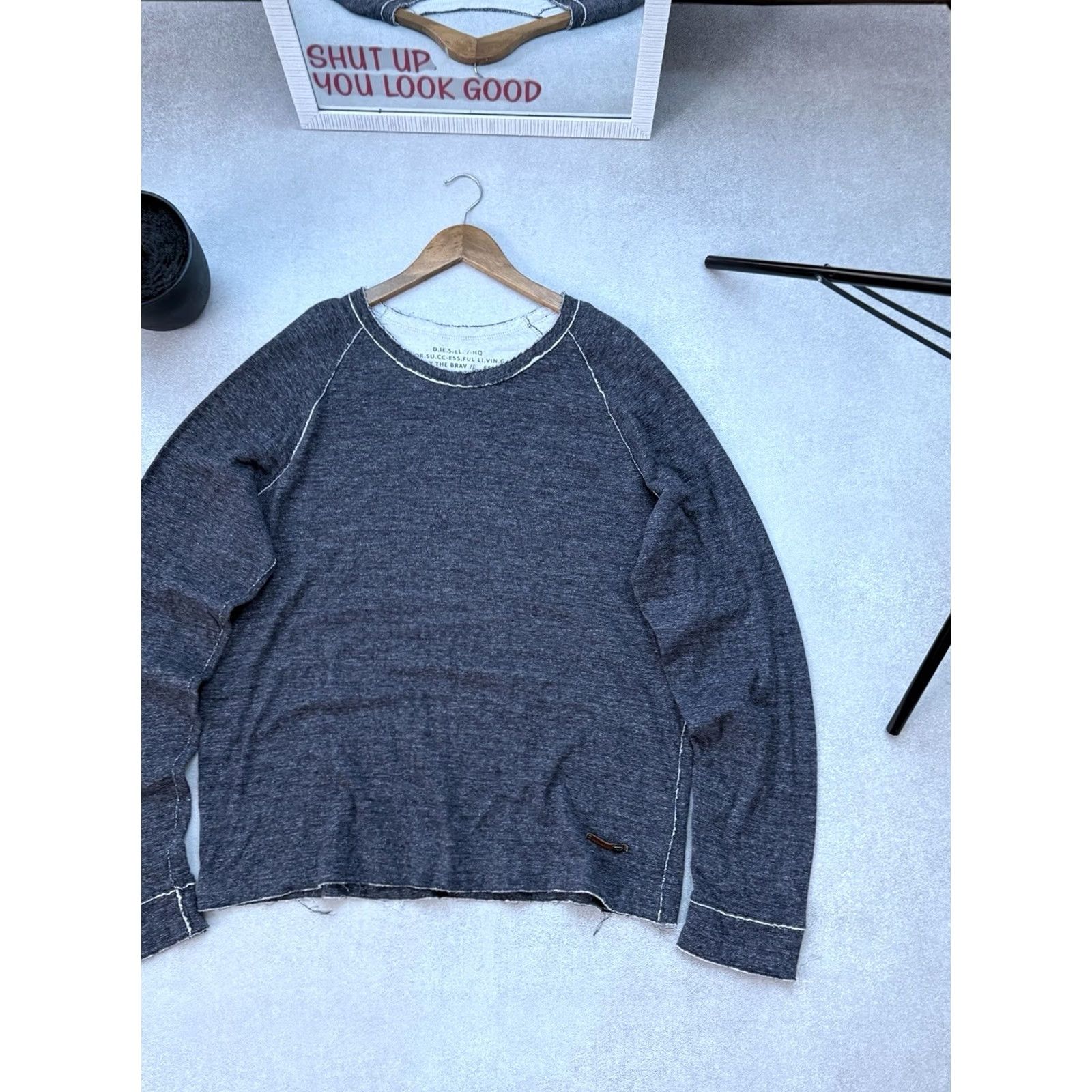 Diesel VINTAGE Diesel Sweatshirt Avant Gard Y2K Men’s Pullover Gray XXL Pullover Sweatshirt Mens 90s Diesel Avant Gard Style Size US XXL / EU 58 / 5 - 4 Thumbnail