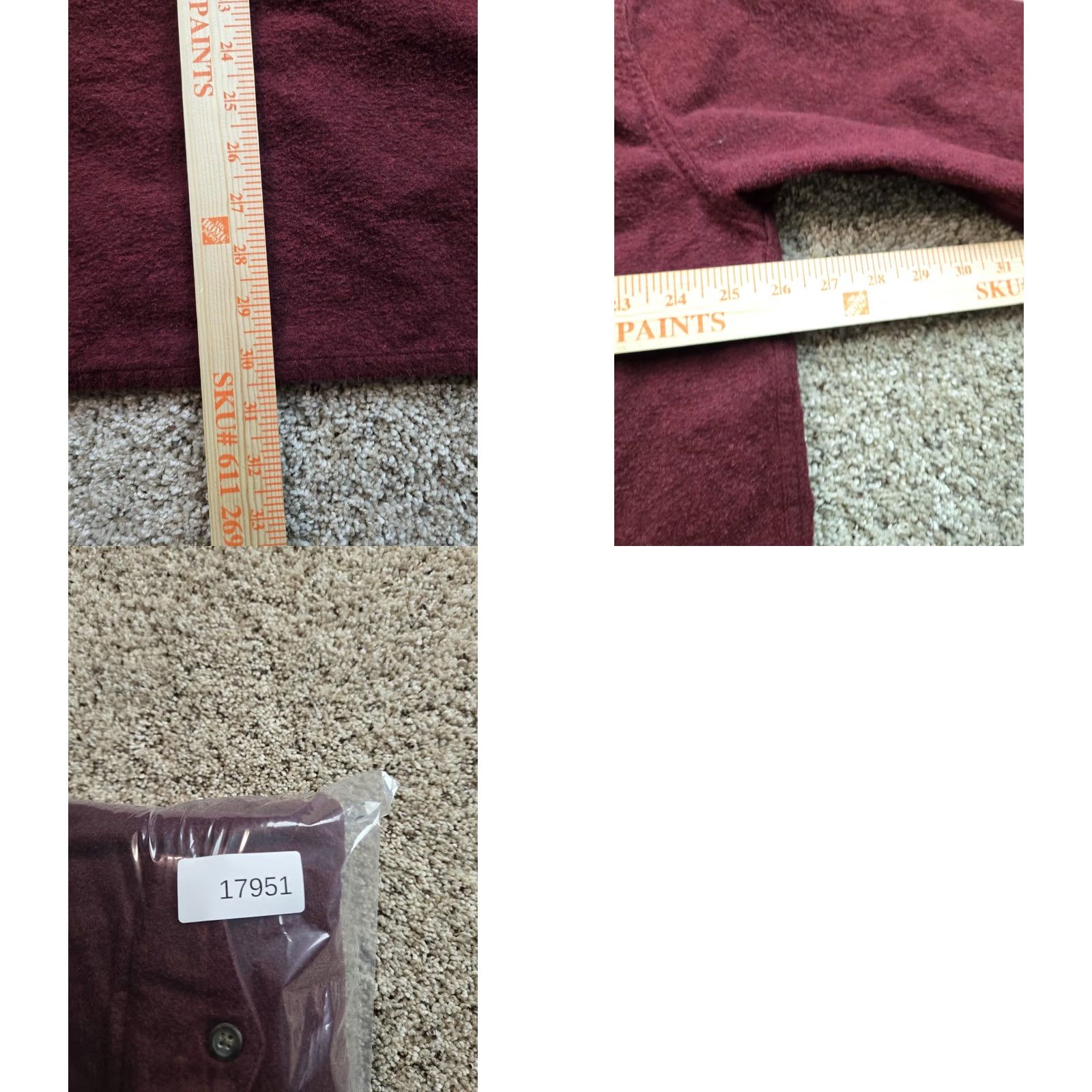 Vintage St Johns Bay Shirt Mens XL Burgundy Flannel Button-Up Long Sleeve Pocket Reg Size US XL / EU 56 / 4 - 8 Thumbnail