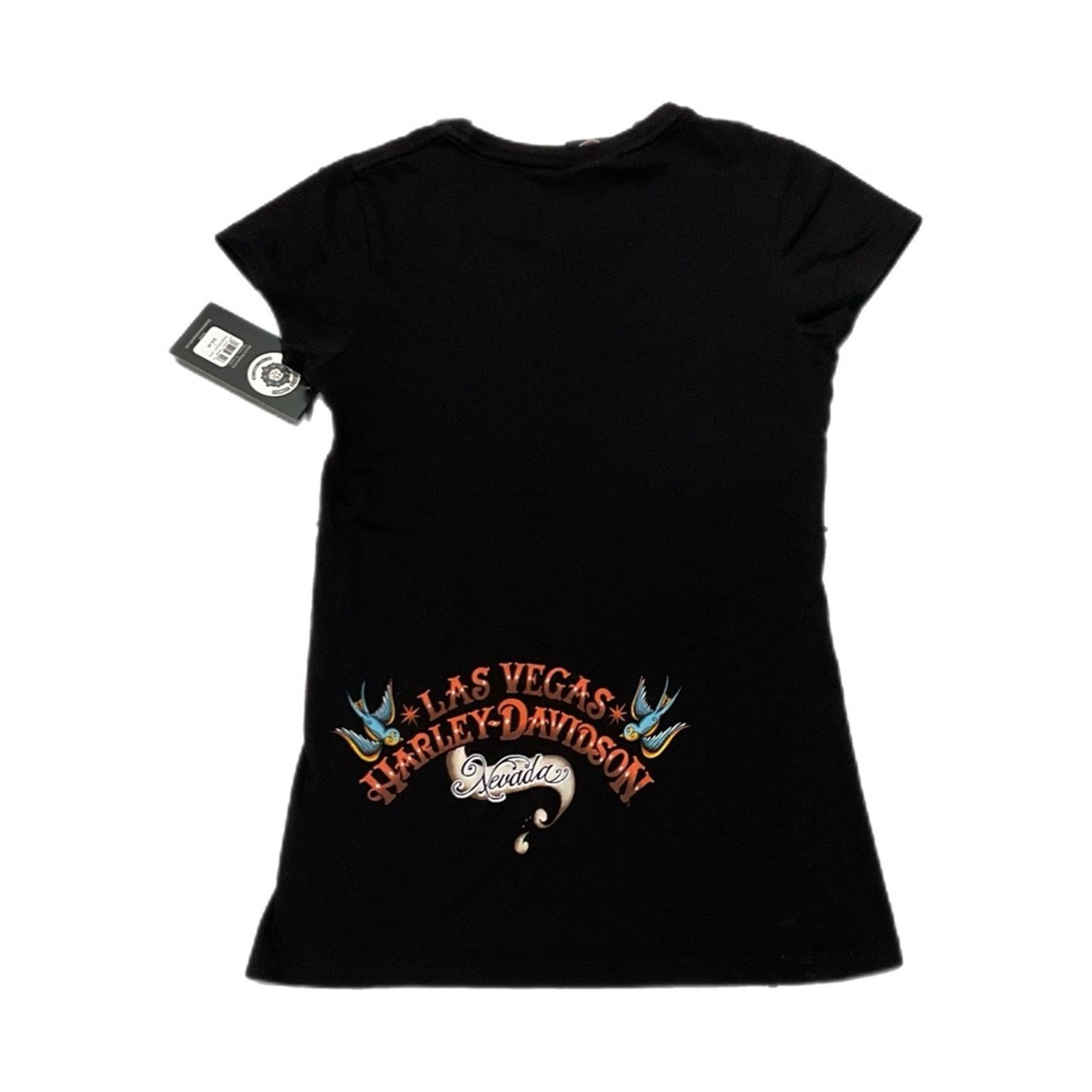 Harley Davidson Harley Davidson Tattoo Style Women’s Short Sleeve Top Size S / US 4 / IT 40 - 2 Thumbnail