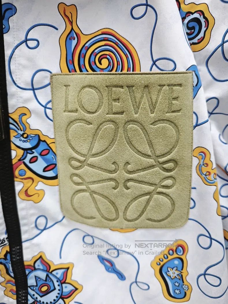 Loewe Loewe White base with blue and yellow printed pattern hood Size XS / US 0-2 / IT 36-38 - 2 Thumbnail