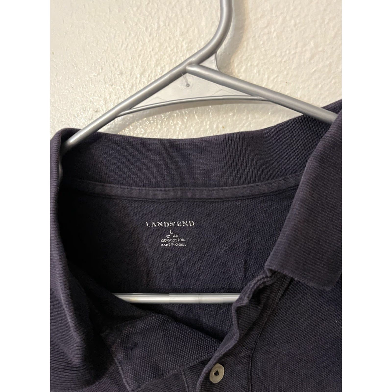 Lands' End Lands' End Polo Shirt Mens Size L Blue Short Sleeve Solid Size US L / EU 52-54 / 3 - 2 Thumbnail