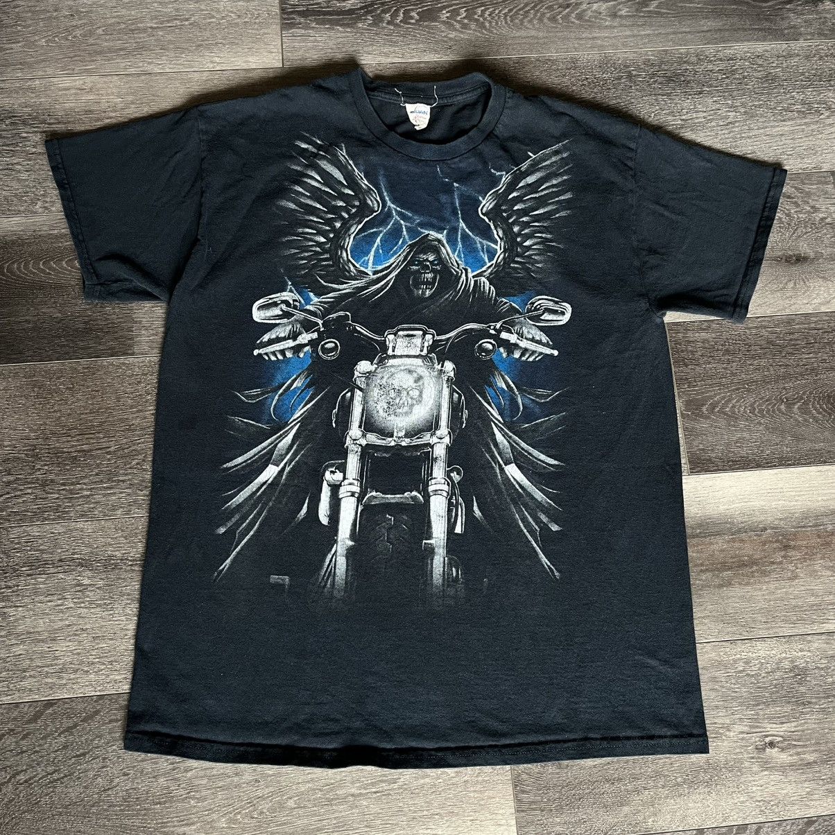 Affliction × Vintage Vintage 2000s Affliction Style Grim Reaper Skull Graphic Tee Size US L / EU 52-54 / 3 - 1 Thumbnail