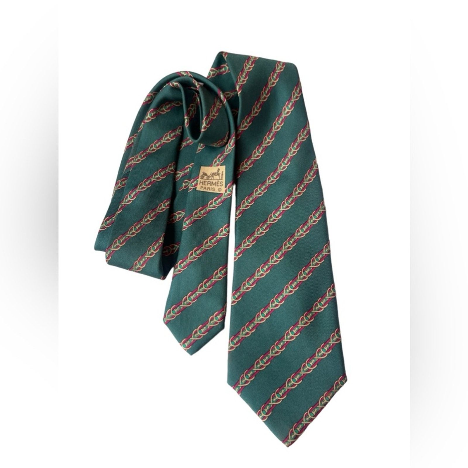 Hermes HERMÈS Silk Pattern Tie Size ONE SIZE - 1 Thumbnail