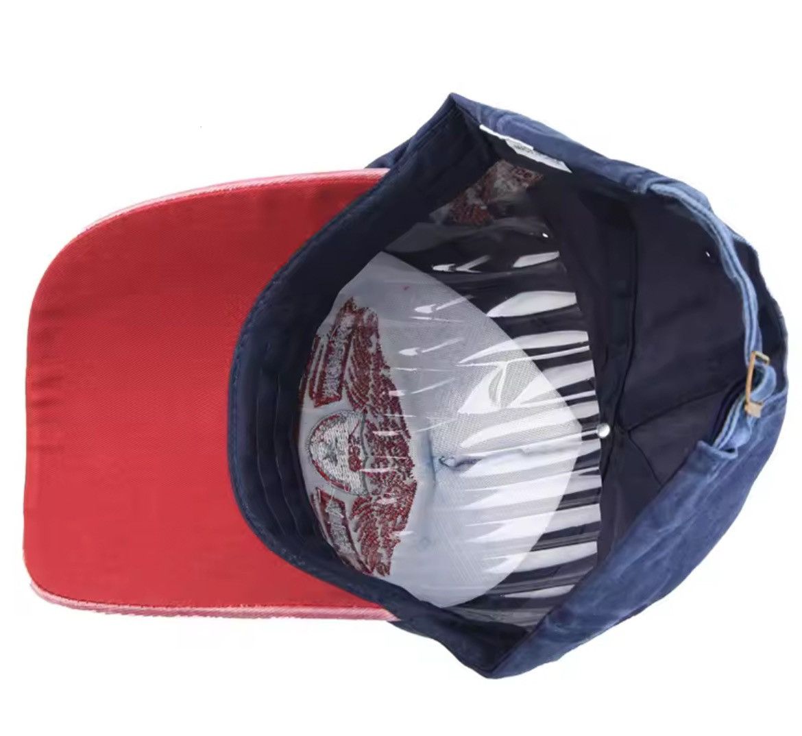 Japanese Brand Retro Washed Letter Embroidery Denim Baseball Cap Size ONE SIZE - 4 Thumbnail
