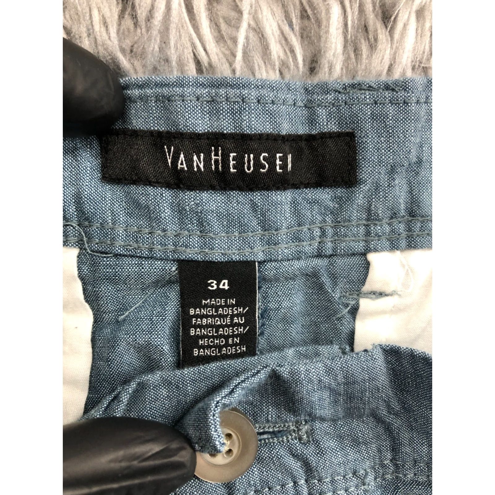 Van Heusen Van Heusen Mens Bermuda Shorts 34 Mid Blue Denim Cotton Blend 5-Pocket Flat Front Belt Loops Regular Size US 34 / EU 50 - 6 Thumbnail
