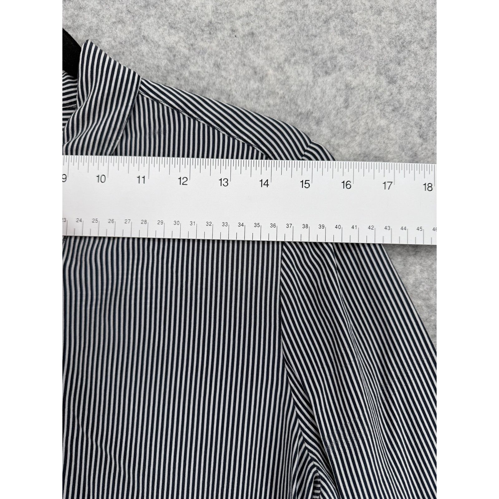 Baldwin Baldwin (BLDWN) Nora Silk Navy Striped Button Down Shirt Size M / US 6-8 / IT 42-44 - 6 Thumbnail