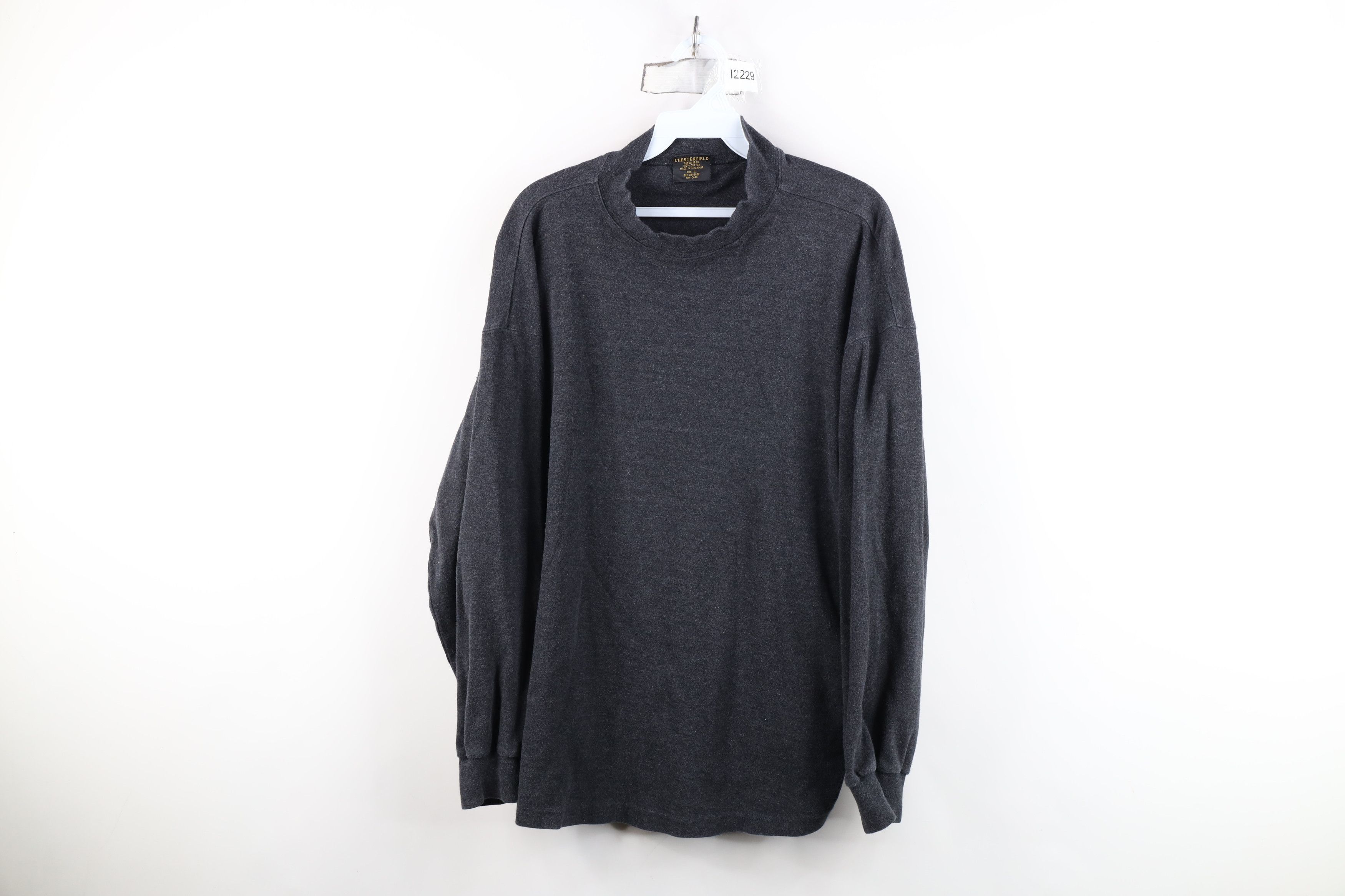 Vintage Vintage 90s Streetwear Mock Neck Long Sleeve T-Shirt Gray Size US L / EU 52-54 / 3 - 1 Thumbnail