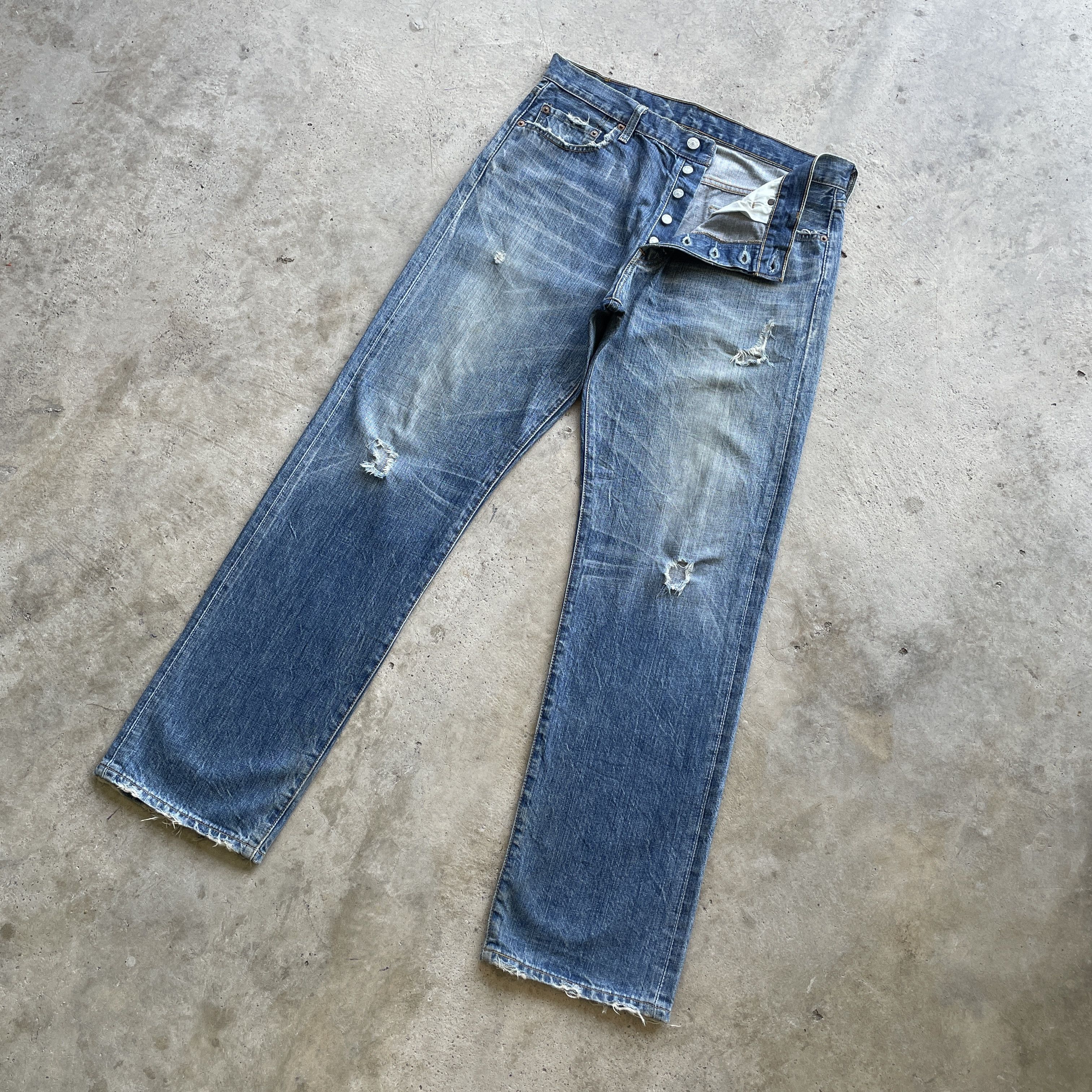 Levi's W34 Vintage Levi’s 501 Faded Jeans Distressed Denim Pants Size US 34 / EU 50 - 1 Thumbnail