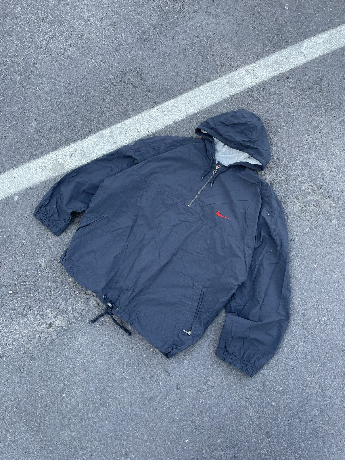 Nike × Vintage Vintage Nike light jacket 1/4 windbreaker grey x-training Size US XL / EU 56 / 4 - 6 Thumbnail