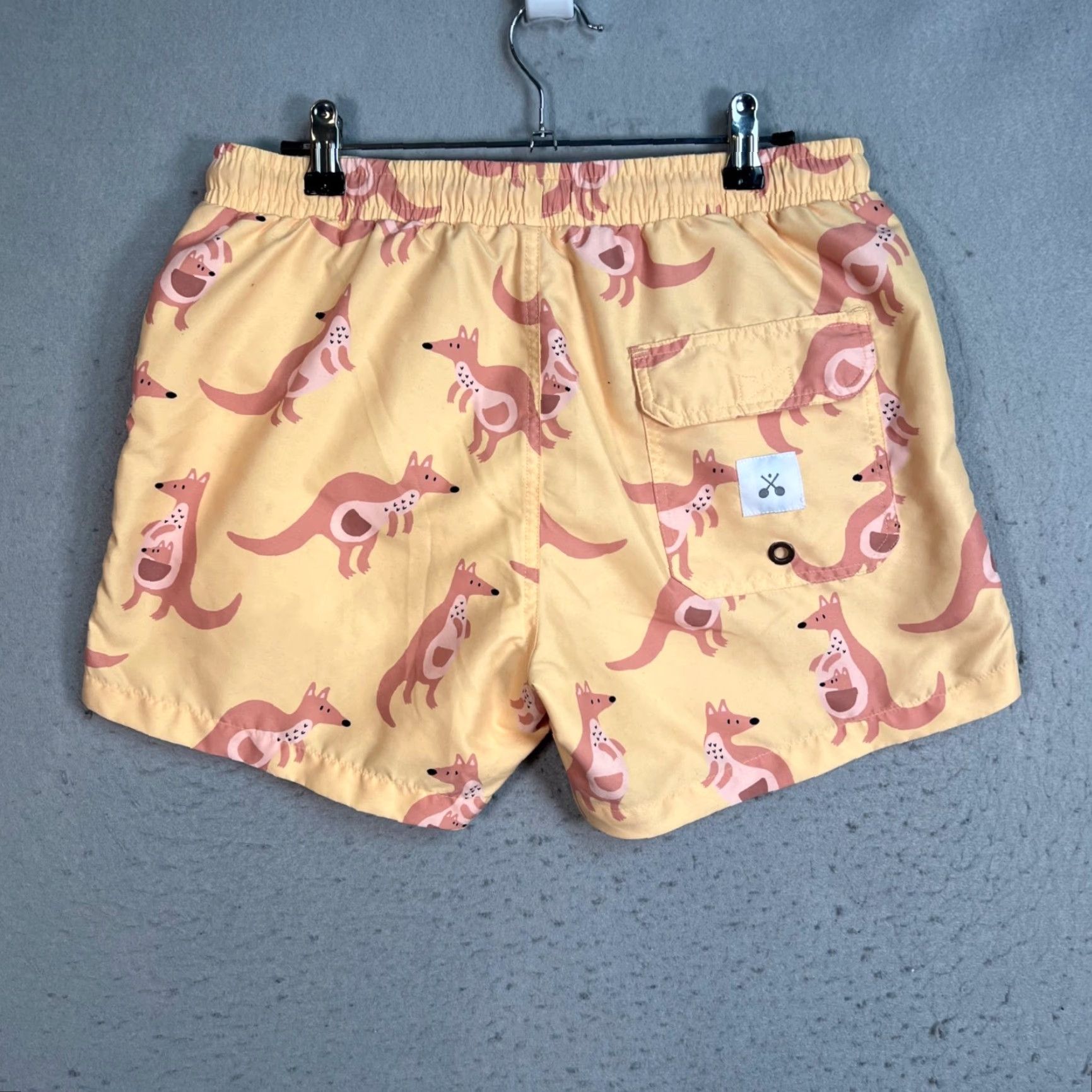 Vintage Skwosh Mens Size Small Kangaroo Print Swim Shorts Yellow Size US 31 - 2 Thumbnail