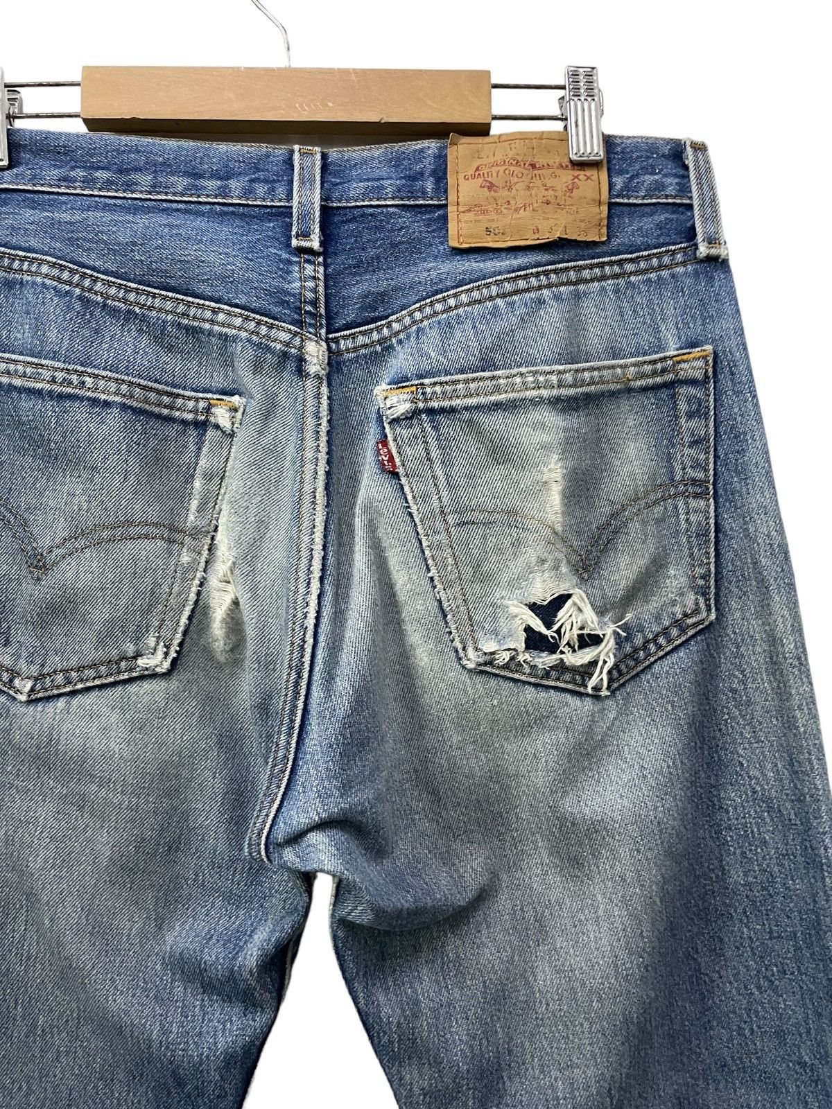 Levi's × Vintage Vintage 90s Levis 501 Japan Made Distressed Repaired Jeans Size US 30 / EU 46 - 11 Thumbnail