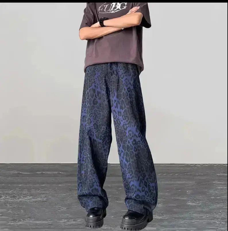 Japanese Brand Leopard print straight leg loose jeans Size US 32 / EU 48 - 3 Thumbnail