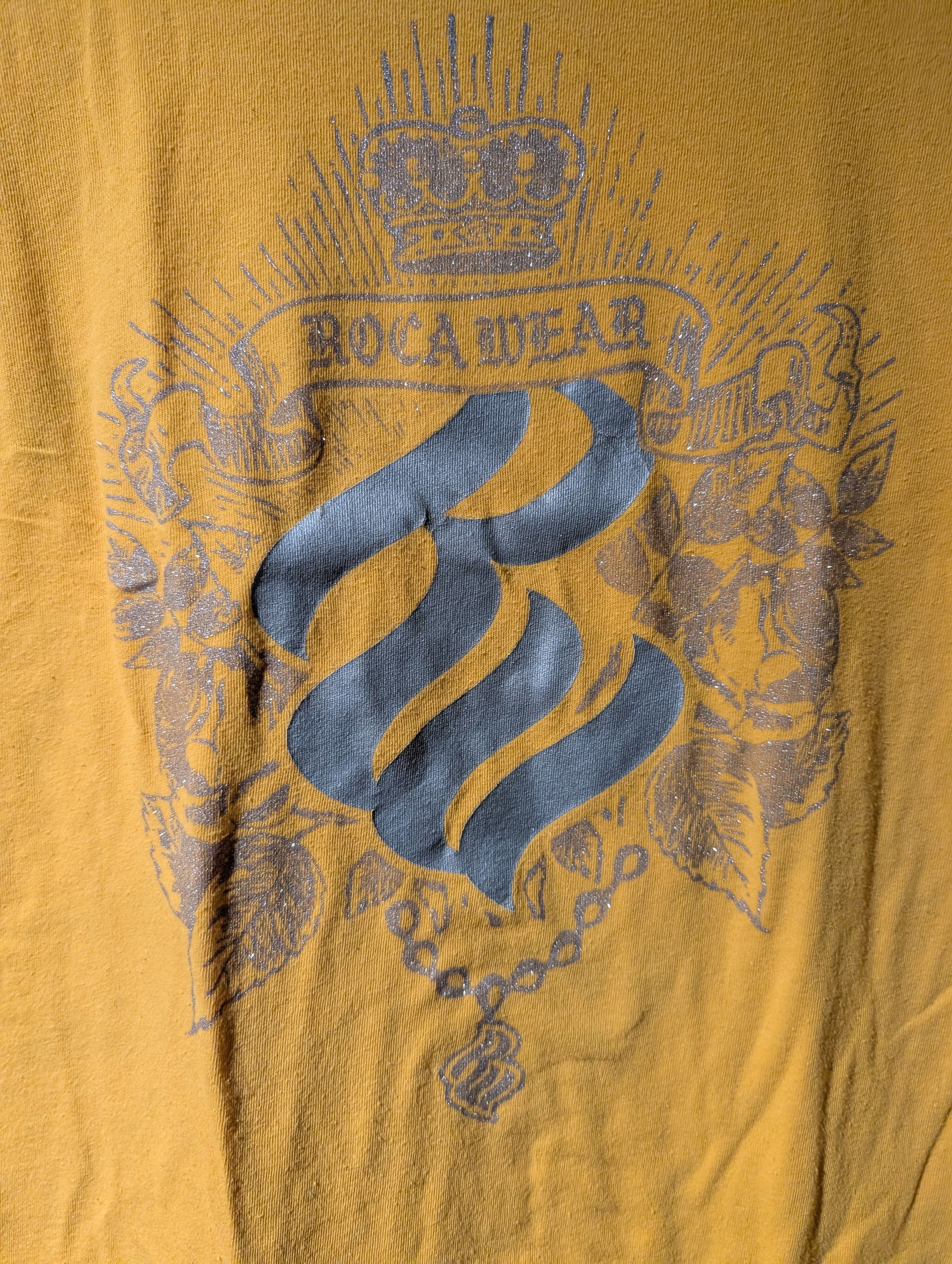 Rocawear Vintage Y2K Rocawear Center Logo Yellow 3X-Large T-Shirt Size 3XL / US 20-22 - 2 Thumbnail