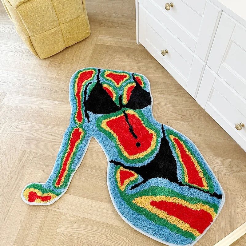 Japanese Brand Handmade Female Body Rug Shape Tufted Carpet Size ONE SIZE - 2 Thumbnail