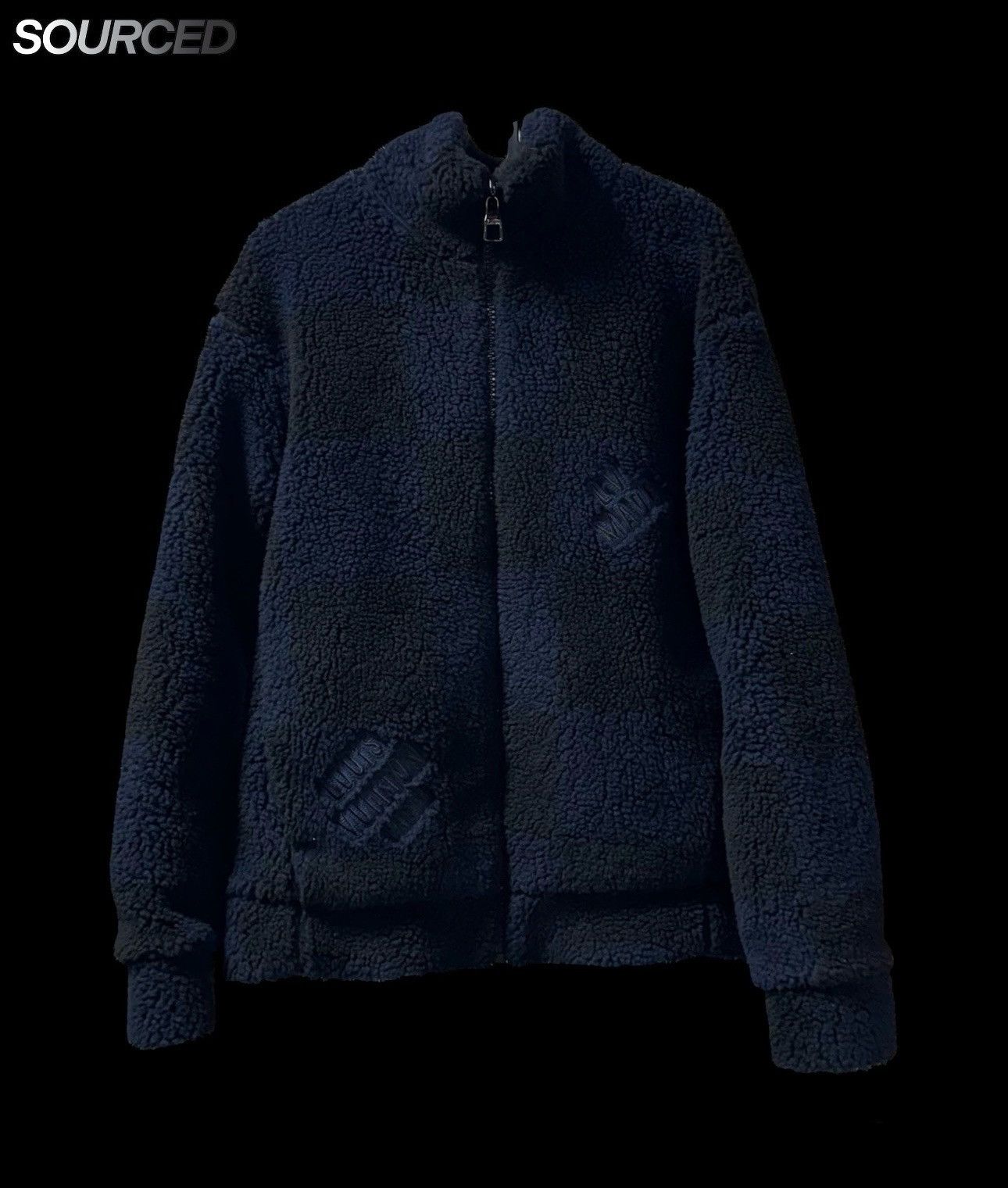 image of Louis Vuitton x Nigo Jacquard Damier Fleece Blouson Jacket in Blue, Men's (Size Small)