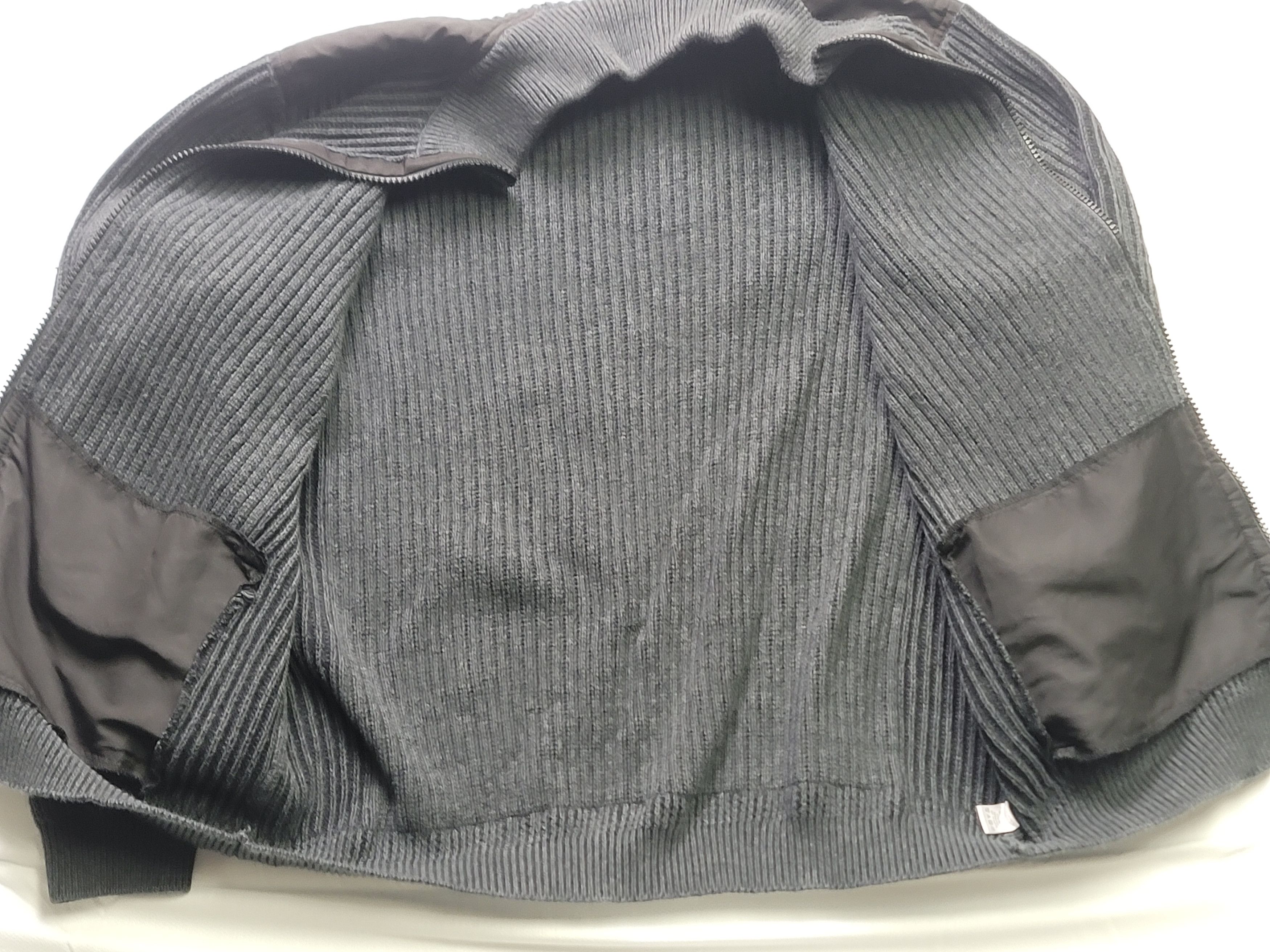 Calvin Klein Knit Zipper Cardigan Jacket Ribbed Grey & Black Size US XXL / EU 58 / 5 - 4 Thumbnail