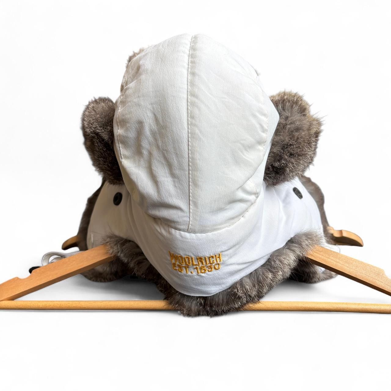 Woolrich Woolen Mills Woolrich white nylon rabbit fur aviator trapper hat large Size ONE SIZE - 3 Thumbnail