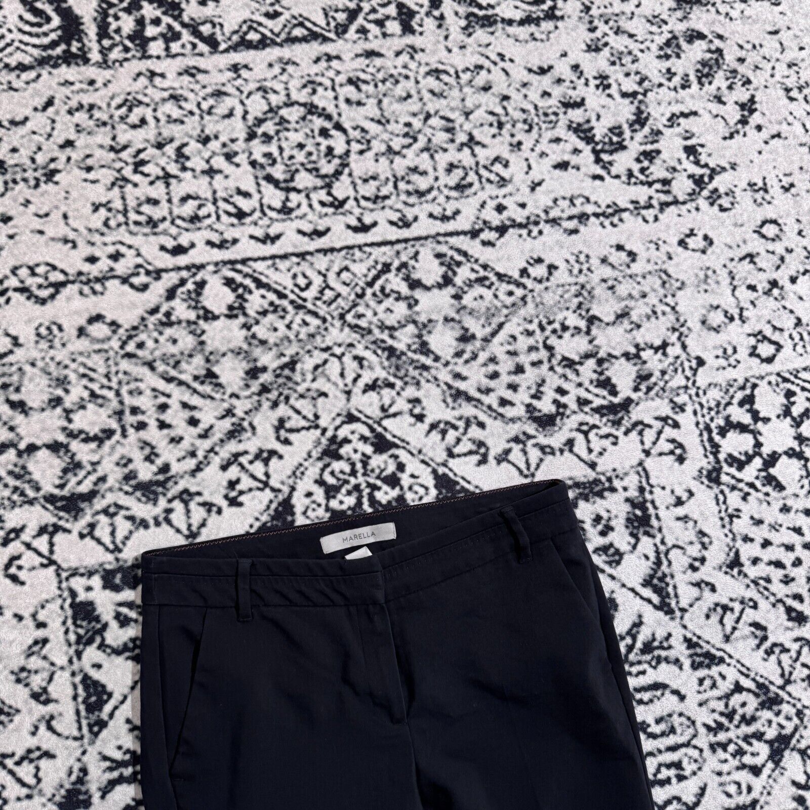 Marella × Vintage Vintage Marella Black Cotton Chino Suit Pants Size 40IT Y2K Size 30" / US 8 / IT 44 - 6 Thumbnail