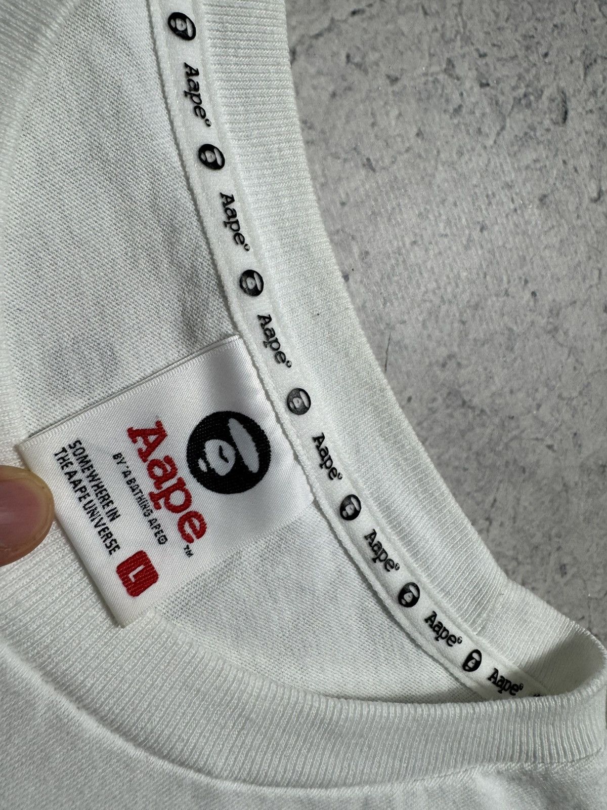 Aape Aape A Bathing Ape Bape T-Shirt Big Logo White Luxury Size L Size US L / EU 52-54 / 3 - 5 Thumbnail