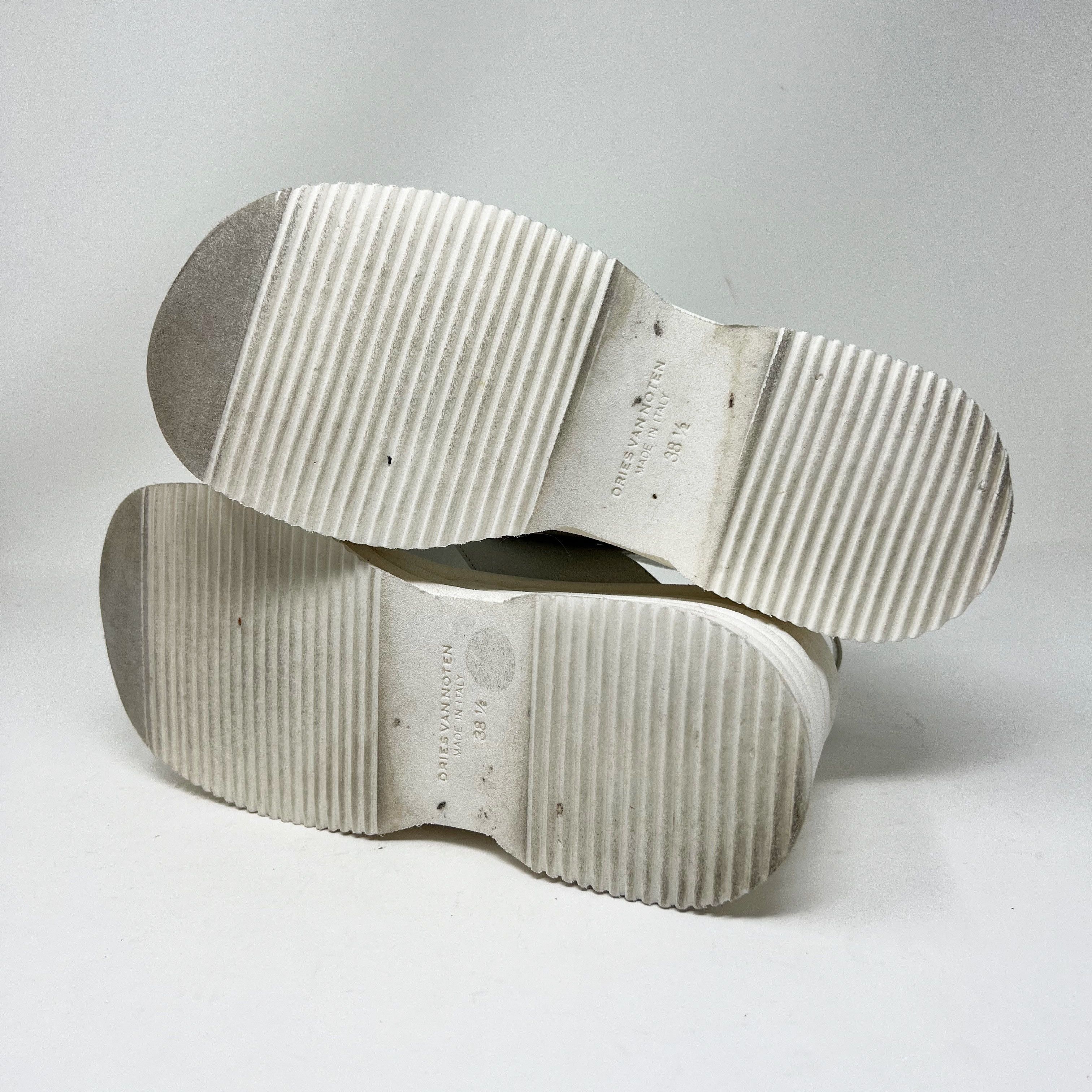 Dries Van Noten Grey Cross Strap Slingback Platform