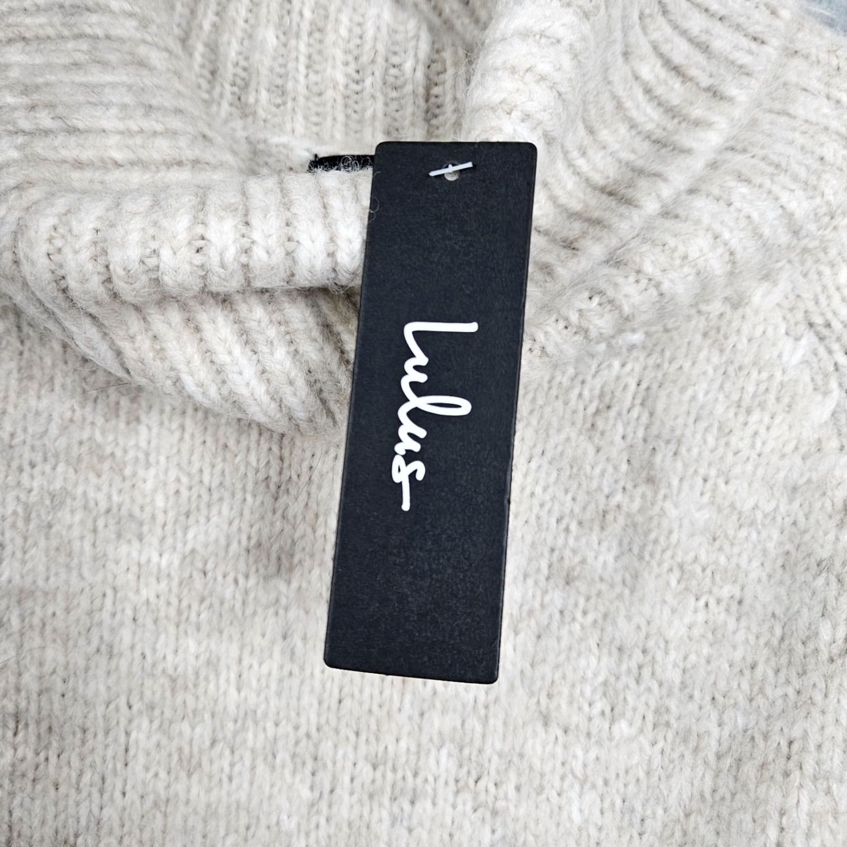 Vintage Lulu Women's Cable Knit Turtle Neck Pullover Sweater XL NEW Creamy/Gray Size XL / US 12-14 / IT 48-50 - 7 Thumbnail