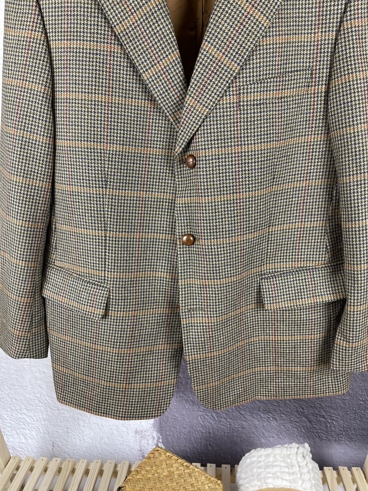 Burberry Burberry London luxury wool tweed Houndstooth blazer size 26 Size 46R - 9 Thumbnail