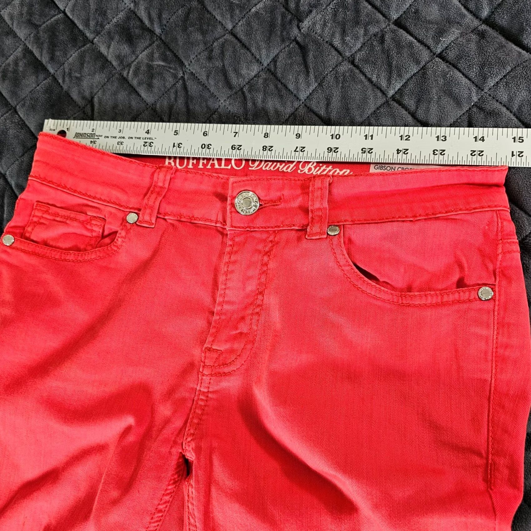 Buffalo David Bitton VINTAGE Buffalo David Bitton Jeans Women's Cropped Denim 27 Mid Rise Red Pink Stretch Inseam 22.5in Button Pockets Logo Size 28" / US 6 / IT 42 - 5 Thumbnail