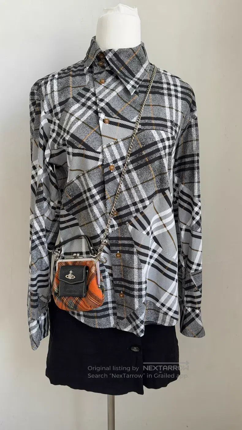 Vivienne Westwood Vivienne Westwood Wild Plaid Shirt with Asymmetric Collar Size L / US 10 / IT 46 - 2 Thumbnail