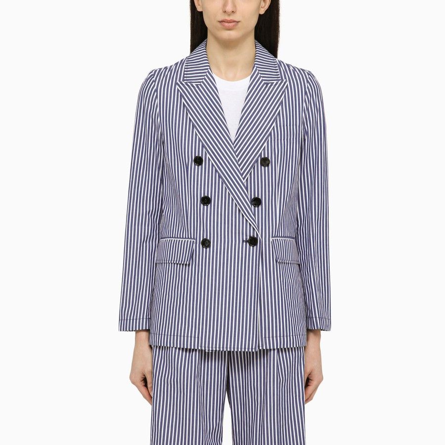 DEPARTMENT5 o1d2blof0824 Double-breasted Striped Cotton Jacket Size M / US 6-8 / IT 42-44 - 1 Thumbnail