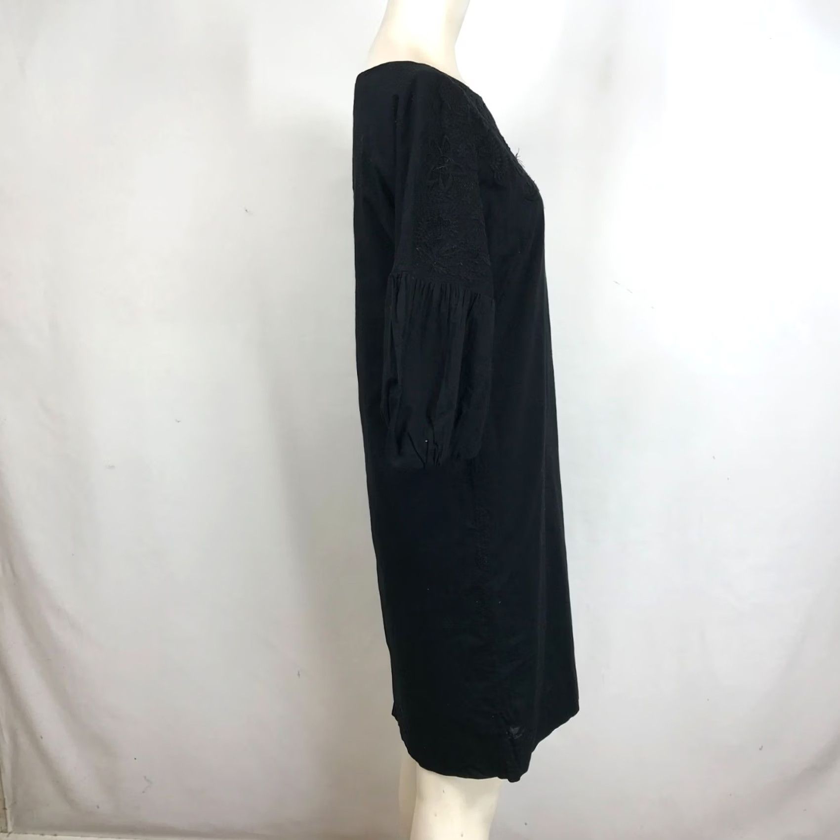 Ralph Lauren LAUREN RALPH LAUREN WOMEN'S BLACK EMBROIDERED 3/4 SLEEVE BOAT NECK DRESS SIZE 4 Size S / US 4 / IT 40 - 4 Thumbnail