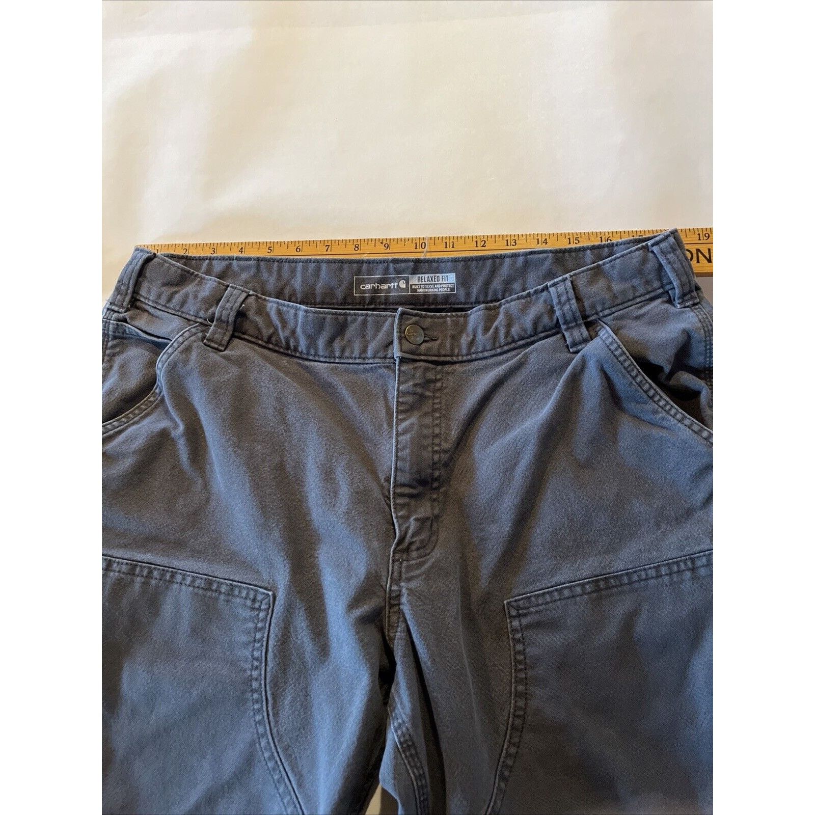 Carhartt Carhartt 36x29 Duck Canvas Double Knee Workwear Gray Pants Size US 36 / EU 52 - 4 Thumbnail