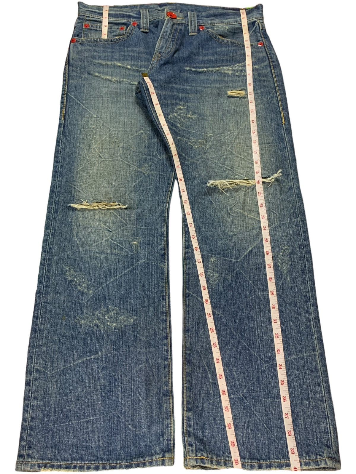 Japanese Brand Vintage Japanese Brand Mud Wash Distressed Baggy Jeans Size US 35 - 12 Thumbnail