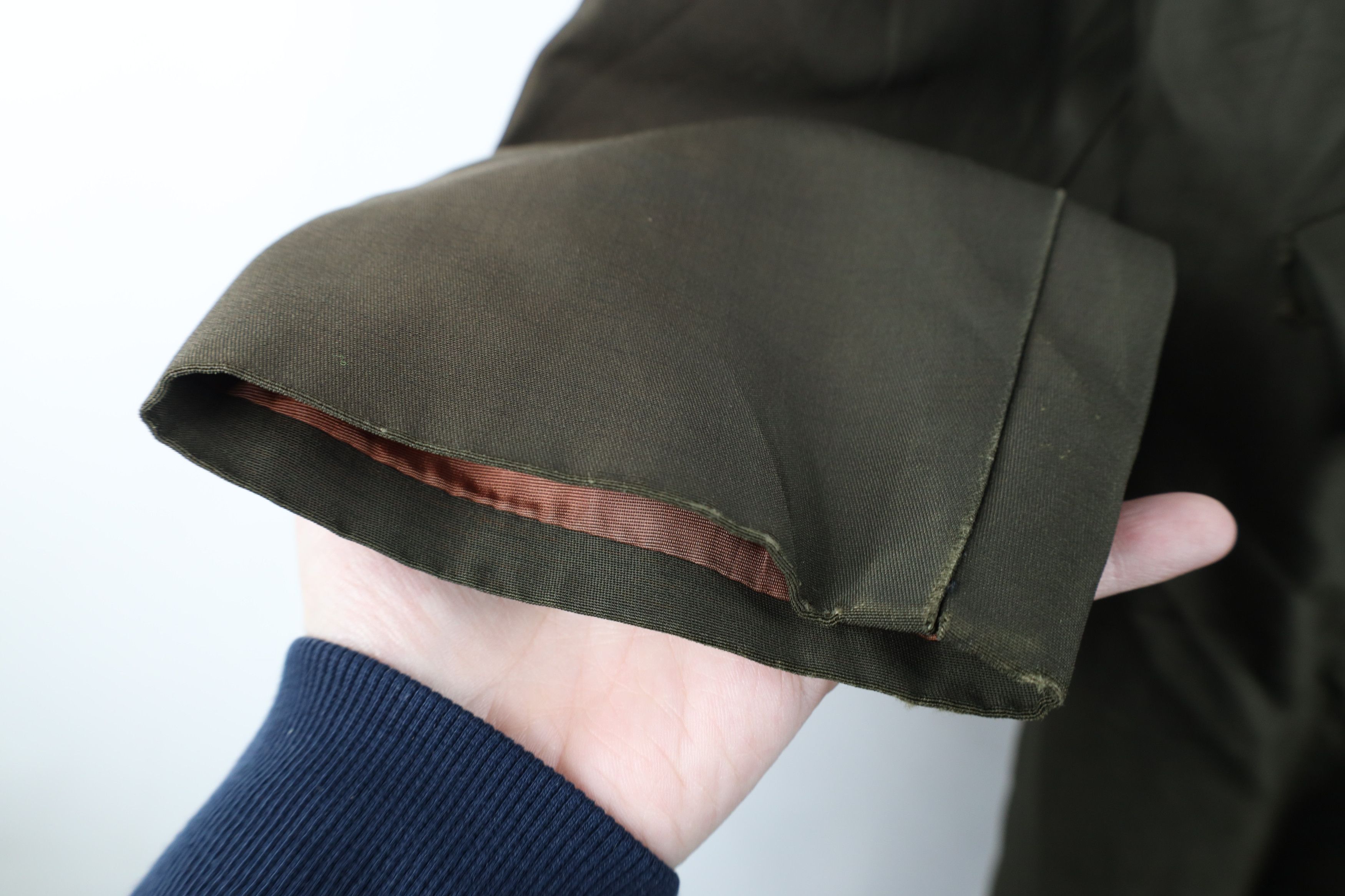 Vintage Vintage 50s Rockabilly Gabardine Velvet Collar Coat Jacket Size XL / US 12-14 / IT 48-50 - 10 Thumbnail