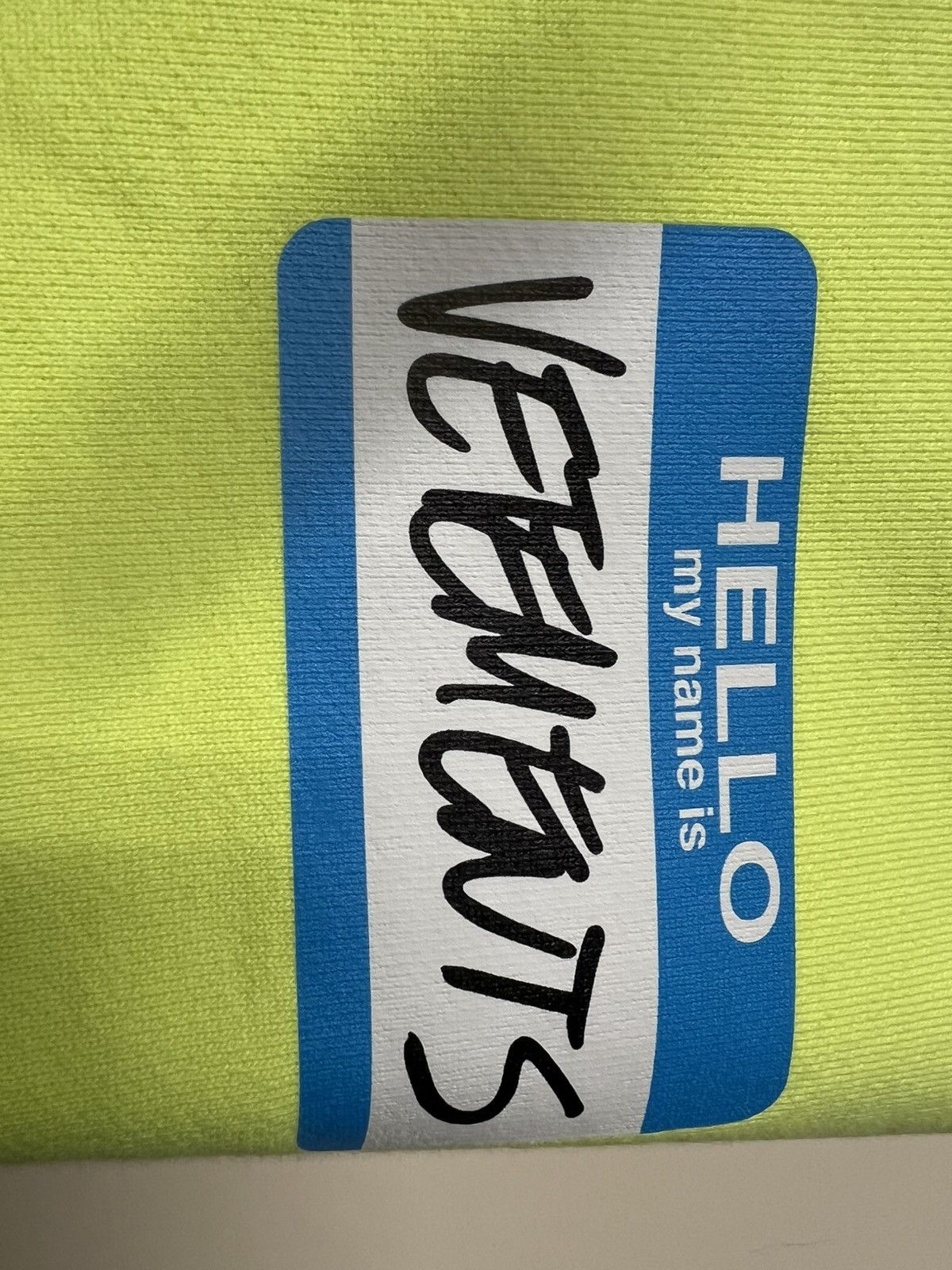 Vetements VETEMENTS name tag Yellow 'My Name Is Vetements' Hoodie Size US S / EU 44-46 / 1 - 4 Thumbnail