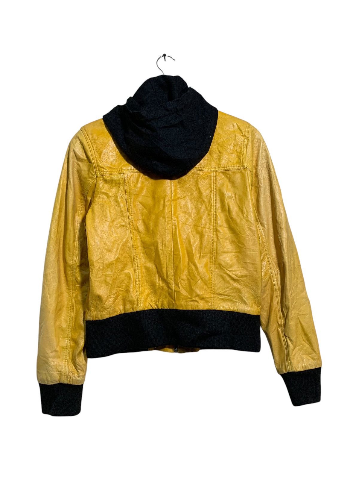 Genuine Leather 🔥RARE YELLOW LEATHER PARK HOODIE JACKETS Size US XL / EU 56 / 4 - 5 Thumbnail