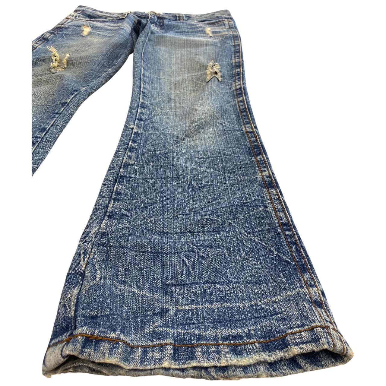 Japanese Brand Vintage Japanese Brand Distress Honeycomb Style Jeans Size US 33 - 6 Thumbnail