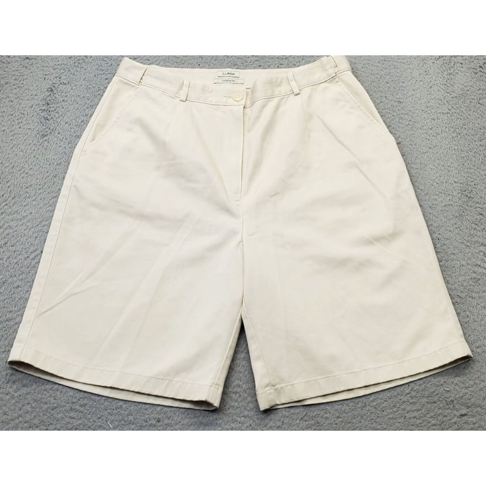 Vintage L.L. Bean Chino Shorts Womens 14R Tan Original Fit Outdoor Summer 8.75" Inseam Size 36" / US 14 / IT 50 - 2 Thumbnail